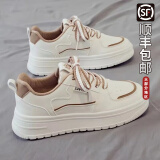 大东女士2023秋冬新款百搭小白鞋女运动休闲鞋老爹ins潮透气板鞋网红女鞋 卡其色 38