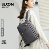 乐上（LEXON）商务双肩背包13.3英寸时尚书包简约OL通勤出差电脑包女  银河灰
