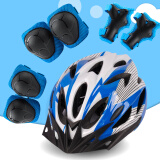 奥塞奇ot11儿童轮滑头盔自行车骑行安全帽一体成型带护具运动平衡车白蓝