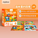 弥鹿（MiDeer）儿童拼图大块易抓纸质拼板幼儿2-3-5 岁男孩女孩生日礼物玩具 2阶 森林里的四季【2岁/57p】