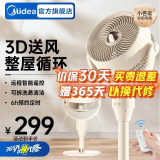 美的（Midea）空气循环扇电风扇落地扇家用摇头台式桌面两用电扇可拆洗节能立式轻音扇宿舍低噪台扇 【3D送风·遥控定时】小杏运循环扇