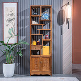 承古堂红木家具非洲鸡翅木（学名：非洲崖豆木）博古架实木中式多宝阁客厅隔断柜玄关柜古董书展示茶酒置物架 单个：长60*宽30*高198cm