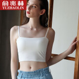 俞兆林吊带背心女外穿带胸垫学生短款上衣内搭美背打底文胸一体抹胸内衣 平口小吊带-白色1件 均码 （80-135斤）