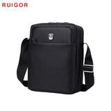 瑞戈（RUIGOR）斜挎包男士商务休闲单肩包单肩包跨肩小背包大容量手机ipad包 黑色