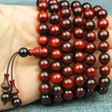 京营有道小叶紫檀紫檀原木老料红木车珠子料小叶紫檀佛珠男女手串念珠 高密佛珠1.2*108颗