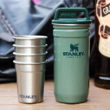 STANLEY美国STANLEY酒壶男式不锈钢便携式随身工业风烈酒白酒壶 绿色收纳桶+4酒杯 59ml