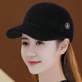 抖芊帽子女秋冬新款鸭舌帽子女士洋气显瘦棒球帽子冬天保暖百搭 黑色