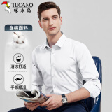 啄木鸟（TUCANO）衬衫男秋季长袖衬衣商务休闲时尚百搭纯色韩版上衣男装 白色 XL