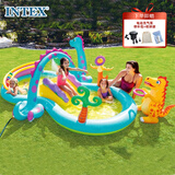 INTEX恐龙八字形公园喷水戏水池 婴幼儿童玩具家用海洋球池礼物 57135