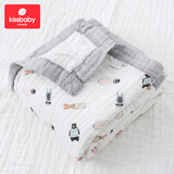 Kissbaby Miracle纯棉A类婴儿6层纱布浴巾 新生儿柔软吸水宝宝大包巾方巾 企鹅熊【A类纯棉 110cm*110cm】