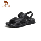 骆驼（CAMEL） 男士商务休闲两穿牛皮爸爸凉鞋 GE12224457 黑色 38 