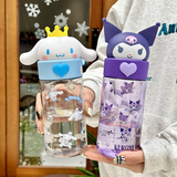 凯蒂猫（hellokitty）库洛米儿童水杯小学生女孩童上学可爱高颜值户外塑料便携直身杯子 库洛米公仔 500ml 塑料杯-3070