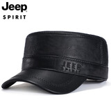 JEEP帽子男士皮帽秋冬保暖鸭舌帽羊皮防寒棒球帽男户外休闲平顶帽子