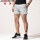 简束（JOONSVIP）运动短裤男速干男士跑步短裤宽松休闲沙滩裤健身超短裤夏季三分 三分杏灰色（1197） /有内衬 XL （70kg左右）