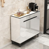 赛初 餐边柜轻奢高端茶水柜客厅靠墙柜子储物柜现代简约厨房碗柜 板材升级【两门两抽】暖白60*34*100