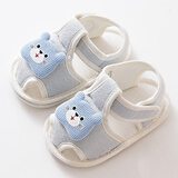 瑜品佳 婴儿学步鞋子夏季宝宝凉鞋0—1岁软底透气儿童防滑棉布鞋男女童 蓝色 单层 内长12.5cm