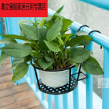 京尚客 花盆花架阳台铁艺悬挂式吊篮挂钩圆形勾栏杆垂吊花篮欧式吊挂垂A 加粗版黑色