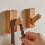 睿帆 墙壁挂衣钩挂钩墙上挂衣架免打孔挂钩壁挂衣钩浴室衣帽钩 榉木原木色单个