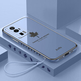 欧米滋 红米K60手机壳小米K60保护5G新款硅胶套redmik60镜头全包防摔男女创意pro电镀壳 【海蓝色】侧边创意枫叶款+挂绳 红米 K60