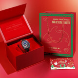 马克华菲（FAIRWHALE）手表男士机械表全自动方形透底陀轮双面镂空夜光防水腕表国潮男表 黑壳红面【高档礼盒】