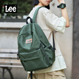 LEE双肩包男大容量初中高中生书包大学生背包女上课户外通勤电脑包 墨绿色【可放15寸电脑】