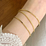 归音三生三世手镯女素圈18k金镯子轻奢小众设计手环不掉色送女友 金色三生三世手镯内径60mm