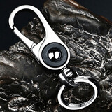 鹏境男士汽车钥匙扣简约定制商务锁匙扣高端挂件创意金属腰挂扣环挂饰 铬色