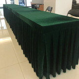 布将军 定制会议室桌布长方形加厚绒布台布商务办公展厅乒乓球台桌裙套 墨绿色 布将军定做下单