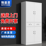 豫基恩 文件柜铁皮柜储物柜抽屉柜办公柜资料柜玻璃柜档案柜凭证柜柜子 中二斗铁文件柜 0.3mm 【经济款式 整装发货】