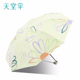 天堂伞遮阳伞太阳伞黑胶防晒伞防紫外线晴雨伞两用女士超轻便携UPF50+ 一帘花梦-3折-绿色