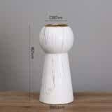 军英 现代简约陶瓷花瓶摆件客厅插花小清新装饰品电视柜仿真插花器皿 3861白色中花瓶