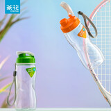 茶花（CHAHUA）运动水杯塑料便携随手杯带盖创意学生户外健身水瓶大容量水杯 水滴杯 580ml