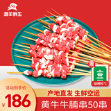 滩羊鲜生  宁夏黄牛肉 生鲜纯手工牛肉串牛腩串牛板筋串烧烤食材源头直发 牛腩串50串2斤