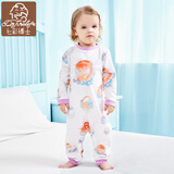 七彩博士婴儿睡袋春夏款宝宝睡衣薄款防踢被神器棉儿童睡袍裙连体衣四季 长袖灵兔献瑞（纯棉） 90cm 【推荐身高80-90CM】