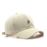 简时行帽子女韩版潮情侣百搭硬顶棒球帽四季通用户外休闲遮阳鸭舌帽 H-米色 均码