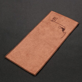 康韵  刺绣小茶巾棉麻加厚吸水茶布茶几茶桌抹布功夫茶毛巾茶台茶具配件 06长方形禅意茶巾--咖啡色