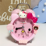 蕉迟 凯蒂猫闹钟创意学生儿童闹钟卡通床头钟可爱小闹钟女生 KT粉色简单款