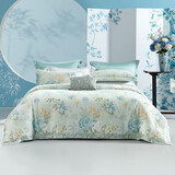 富安娜家纺 天丝四件套丝滑莱赛尔夏季床上用品贡缎床单被套 60支印花天丝凉感-云袖 1.8米 床单款 （被套230*229cm）