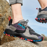 悍途户外登山鞋时尚户外男士休闲徒步鞋网面舒适透气城市健步鞋 深灰/黑色 41