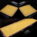 車格仕 汽车坐垫夏季凉垫单片 竹片座垫麻将凉席通风小车货车内夏天专用车载居家办公座椅垫子 【豪华窄边款】三件套 米黄色