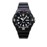 卡西欧（CASIO）男女表学生手表运动手表 夜光防水石英表带星期日历腕表 黑表白字MRW-200H-1B