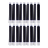 六品堂18支钢笔墨囊可替换蓝色黑色通用学生用钢笔非碳素墨水蓝色褪色墨囊共18支