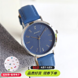 聚利时（Julius）简约大盘女士复古皮带手表时尚休闲数字生活防水石英腕表JA-1017 蓝色