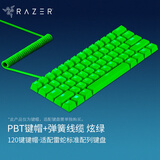 雷蛇（Razer）PBT/ABS键帽升级套件 樱桃配列 双色注塑 游戏机械键盘104透光含拔键器 PBT键帽+弹簧线炫绿