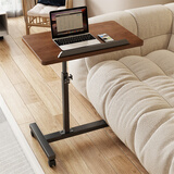 密林可移动床上电脑桌子卧室升降学习书桌床边桌笔记本桌子胡桃色黑架