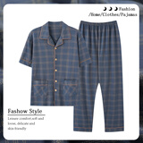 俞兆林睡衣男士中老年人睡衣夏季休闲棉质爸爸爷爷家居服可外穿套装