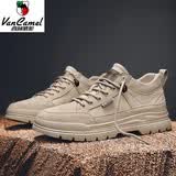 西域骆驼（VANCAMEL）男鞋真皮马丁靴中帮男款秋季潮流户外工装靴子男士高帮英伦风鞋子 沙色夏款 42