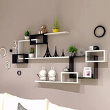 城市密码墙上置物架壁挂客厅沙发背景墙墙面隔板免打孔墙壁餐厅墙柜装饰架 C18-套餐C