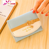 新款女士钱包女短款日韩版可爱零钱包小清新简约迷你卡通学生卡包YY 6633Y浅蓝