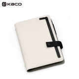 KACO乐记B6活页日程计划本 商务办公日记本PU舒适皮面随身收纳可拆卸笔记本子套装  米白 K1220